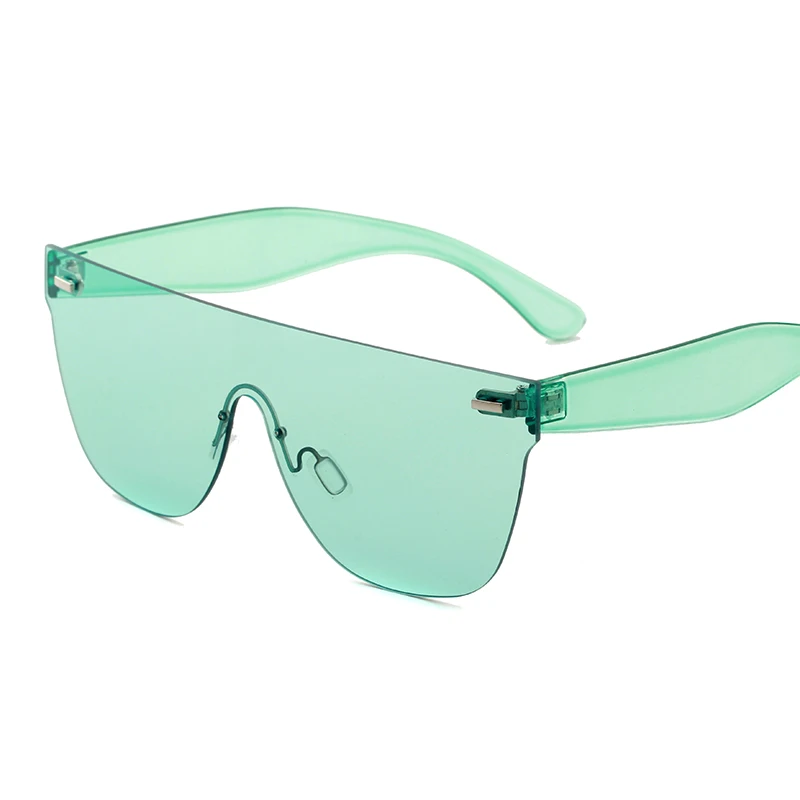 Женские солнцезащитные очки без оправы, трендовые товары для девушек, Модные оттенки желтого, оранжевого, фиолетового цветов, солнцезащитные очки oculos de sol feminino - Цвет линз: c7