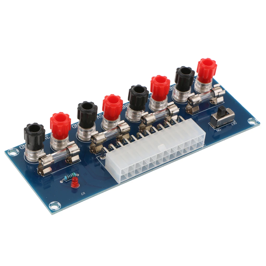24 Pins ATX Benchtop Power Board Computer Power Supply Breakout Adapter Benchtop Power Board Kit 