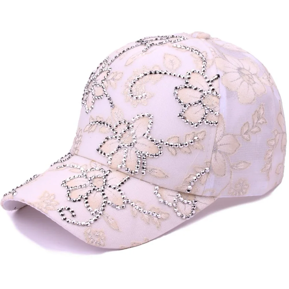2018 NEW Women's Baseball Caps Lace Flower Sun Hats Breathable Mesh Hat