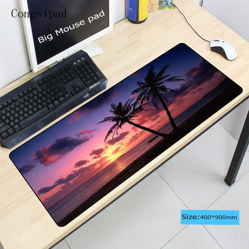  Congsipad Tropical Island Beach Sunset Gaming Locking Edge Large Mouse Mat PC Computer Laptop Mouse