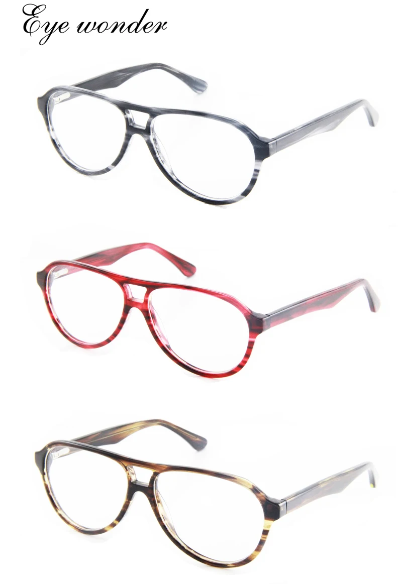 

Eye Wonder Men Fashion Acetate Double-bridged Designer Glasses Frames Oculos de grau Women Lunettes Occhiali Brill Eyes