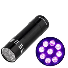 2017 UV Ultra Violet 9 LED Flashlight AAA for Nail painting Penlight Torch Light Lamp Free
