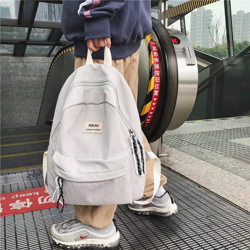  DCIMOR Solid color Women backpack Retro Fashion Waterproof Nylon Backpack School Bags For Teenagers - 32993425964