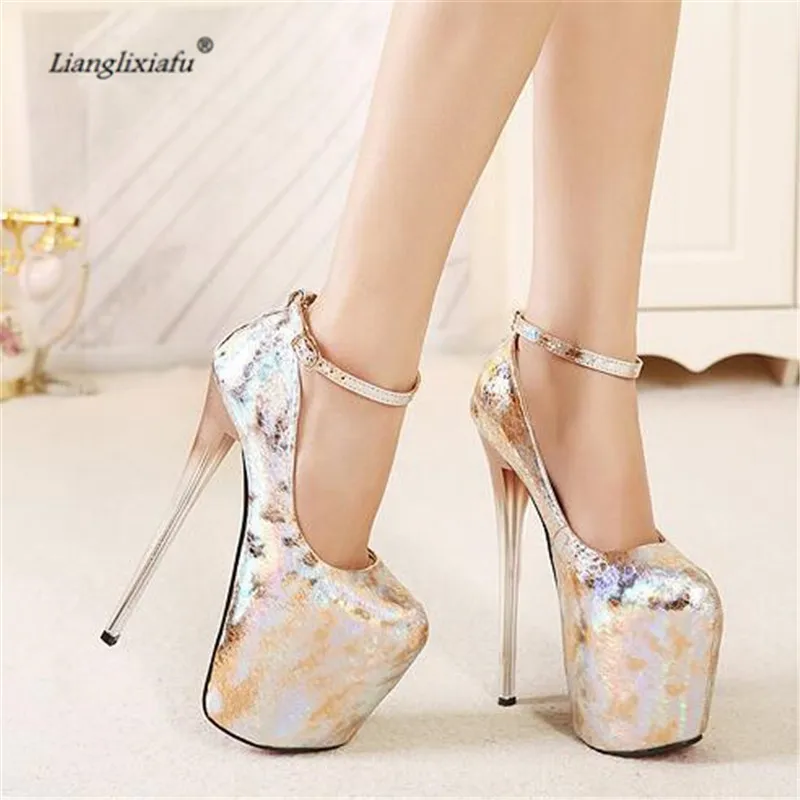 LLXF zapatos Plus:34 45 46 47 трансвеститов сексуальные 19 см прозрачные тонкие высокие
