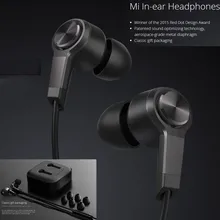 Original Xiao mi Stereo Piston V In-ear Earphone black color earphone With Remote Mic with retail box for xiaomi samsung