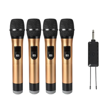 

JIY Universal four Wireless Microphone Profession mixer audio dynamic Head-mounted Microphones for karaoke stage teacher meeting