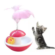 Kitten Toy Rolling Scratching Ball Funny Pet Cat Kitten Play Dolls Tumbler Ball Pet Cat Toys Interactive Feather Ball Toy