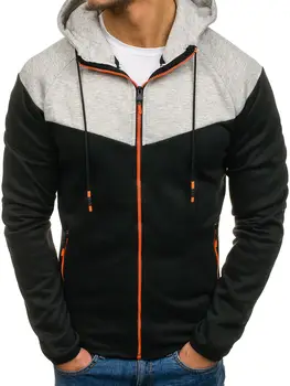 

ZOGAA Brand New Fashion Sportswear Men Hooodies Zipper Drawstring Contrast Color Tracksuit Casual Sweatshirts Man