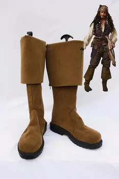 

New Pirates of the Caribbean Cosplay Shoes Anime Johnny Depp patry Boots Tailor Made