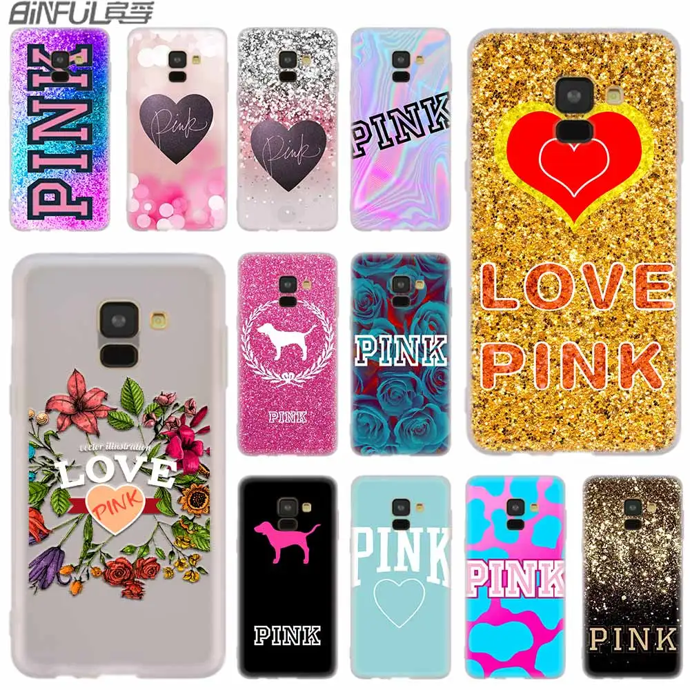 

Cover Silicone case For Samsung Galaxy A6 A8 A9 A7 A5 A3 Plus 2018 2017 A 10 20 30 40 50 60 70 80 90 pink Fashion luxury Style