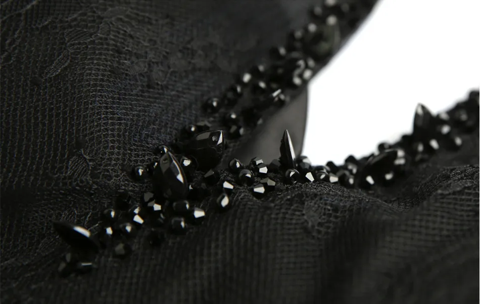 CEEWHY глубокий v-образный вырез кружева черные элегантные вечерние платья выпускного вечера Вечернее платье de Festa Половина рукава винтажное вечернее платье длинное