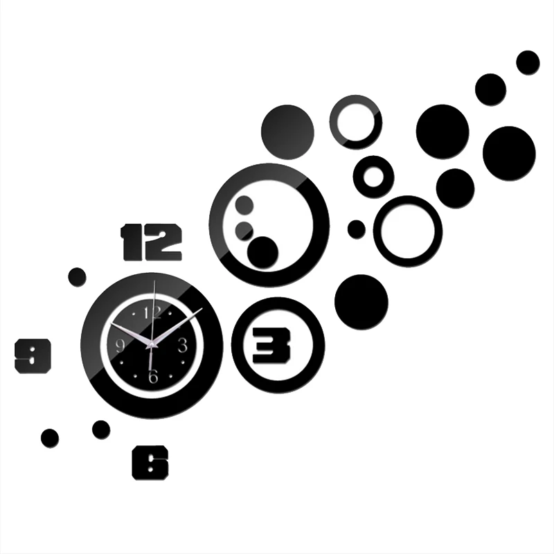 

2018 acrylic 3d mirror clock Quartz watch real wall watch sticker home decoration fashion clock modern design free shipping