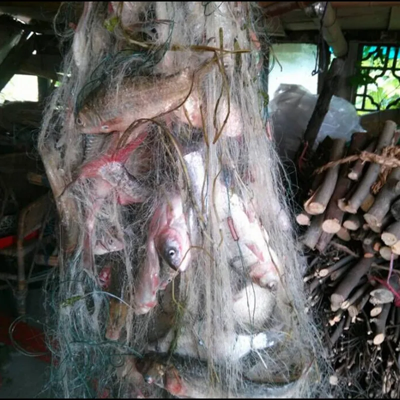 

nylon net H1.2m*L30M 3layer 2cm mesh sink net fish trap fishing net outdoor red de pesca gill net fishing network nylon
