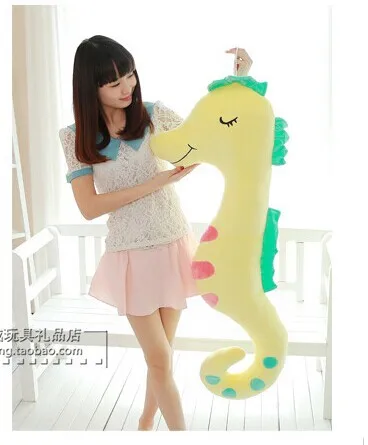 

stuffed animal 140 cm yellow sea horse plush toy soft doll gift w2316