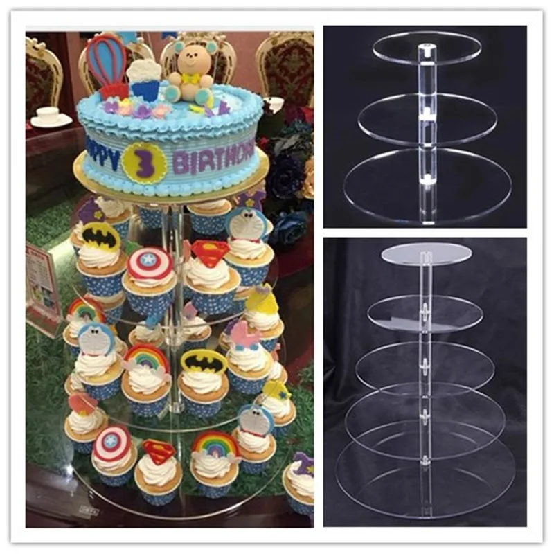 Hoomall Acrylic Cake Stand Round Cup Cupcake Holder Wedding Party