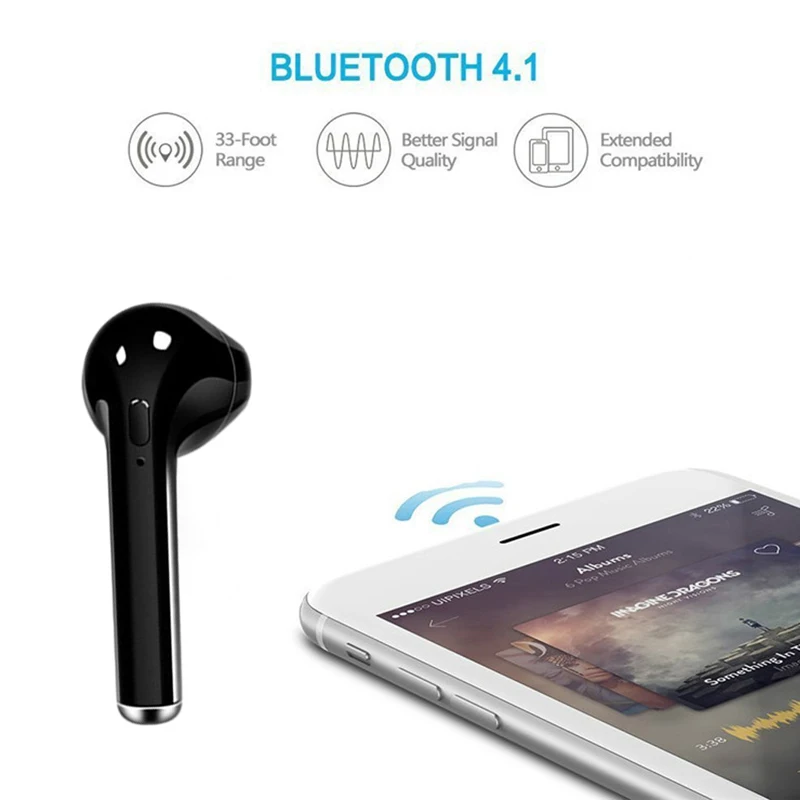 M & J i7s TWS Hearphone туры мини беспроводной Bluetooth наушники стерео музыка гарнитура с микрофоном для всех смартфонов одна деталь