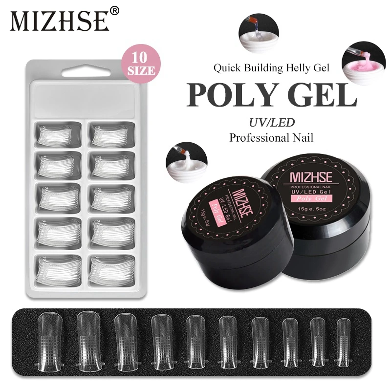 MIZHSE UV Gel Poly Gel Nails Poly Gel Kit UV LED Painting Lacquer Acrylic Gel For Nail Extension Crystal UV Resin Builder Gellak