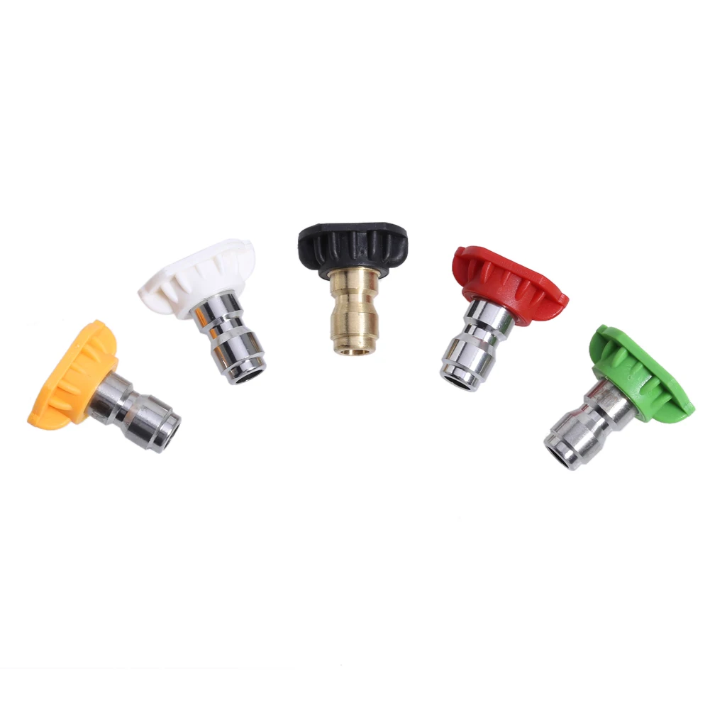 

5pcs/set Nozzles 1/4" 4000PSI Max. Pressure Quick Connector Garden Irrigation Nozzles Car Washing Nozzles Metal Jet Lance Nozzle