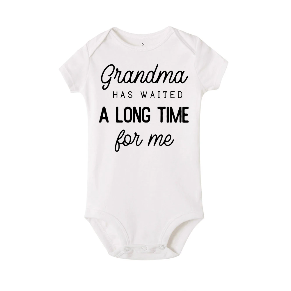 Grandma Waited A Long Time for Me Baby Girls Boys Jumpsuit Newborn Print Bodysuits Summer Kids Cute Clothes 0-24Months