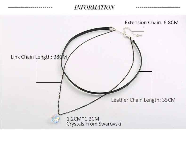 BAFFIN, Винтажное колье, кристаллы от Swarovski Elements, черная кожа, Двойная Цепочка, ожерелья для женщин, вечерние,, трендовые ювелирные изделия