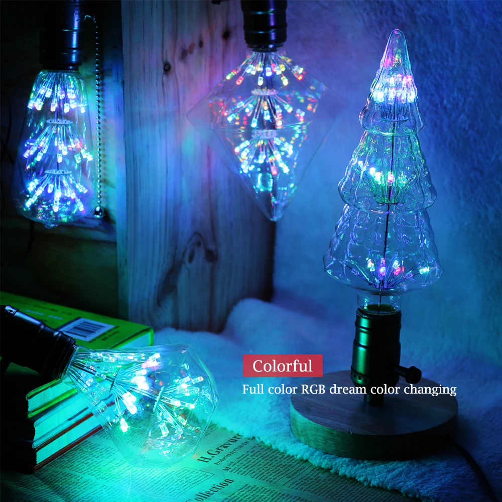 Lámpara Led ST64 A60 G80 colorido cielo estrellado lámpara e27 220 v bombillas de luz led de fuegos artificiales mundo lampada led para casa decoración de la fiesta de lamparas Lámpara Led ST64 A60 G80 colorido cielo estrellado lámpara e27 220 v bombillas de luz led de fuegos artificiales mundo lampada led para casa decoración de la fiesta de lamparas