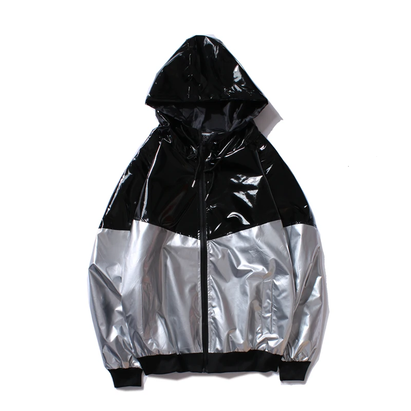 New Jacket Men Windbreaker Hooded Hip-hop Streetwear Night Shiny Coats Male 4 Colors Simple Personality Top New Jacket Men Windbreaker Hooded Hip-hop Streetwear Night Shiny Coats Male 4 Colors Simple Personality Top