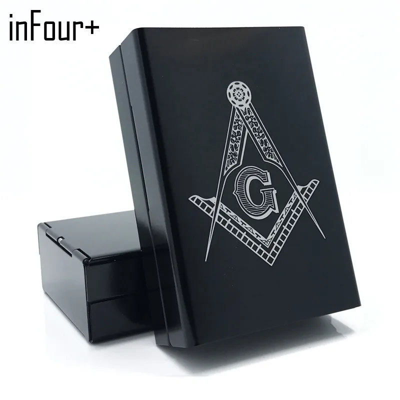 

2017 Hot Fashion Free-Mason Aluminum Alloy Cigarette Box Metal Cigarette Case Sigarette Doosje Case Cigarette Cover Storage Box