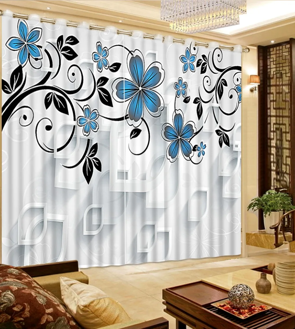 Popular Blue Print CurtainsBuy Cheap Blue Print Curtains lots from