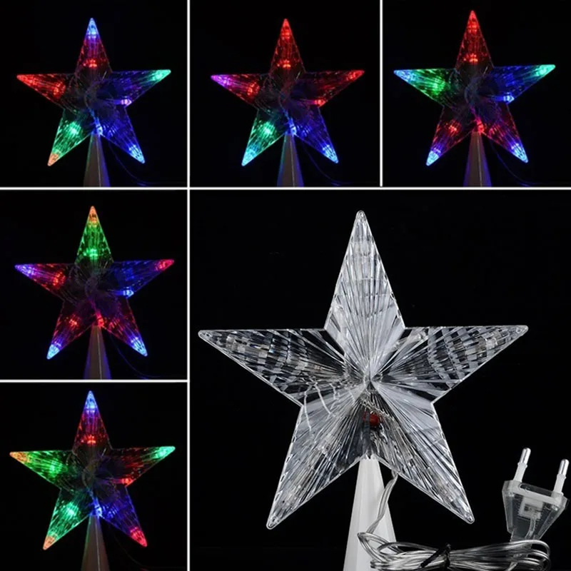 Cute Light Up Toys Large Christmas Tree Topper Star Lights Lamp Multi