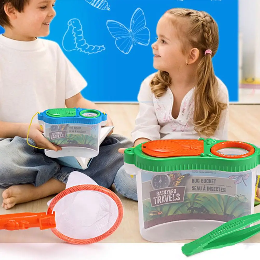 Раннее детство образование экспериментальные исследования пластиковый ящик для инструментов для кормления насекомых контейнер для наблюдения чистая коробка для разведения игрушка-головоломка