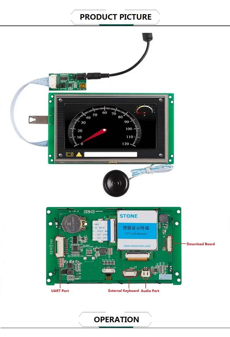 5,0 дюймов дисплей HMI RS232 RS485 ttl Интерфейс Programmabel индустриальные нотки контроллер