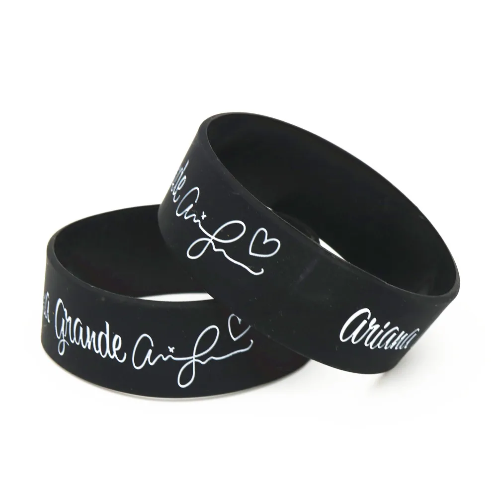 

1PC One Banda House Wide Band Music Star Rubber Bracelets&Bangles Wide Black Ariana Grande Silicone Wristband Fans Gifts SH212