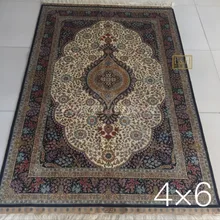 4'X6' 230 линия ручной работы Шелковый Восточный персидский ковер ручной работы шелковый ковер для украшения дома