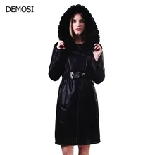 2017 Fashion New Arrival Mens Real Fur Long Jacket Winter Coat For Female Chaquetas De Cuero Mujer Jaquetas Femininas Plus Size