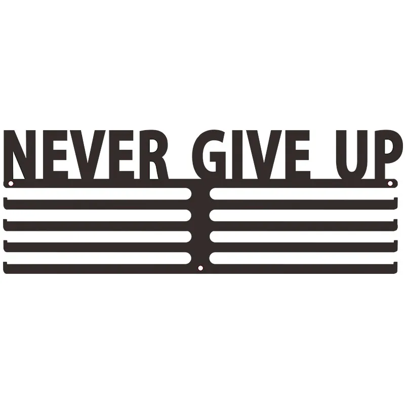 NEVER GIVE UP Черная Вешалка для спортивных медалей