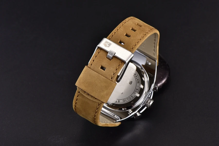 BENYAR скелет мужские s часы Топ люксовый бренд коричневый кожаный ремешок спортивные часы мужские Кварцевые военные наручные часы водонепроницаемые часы
