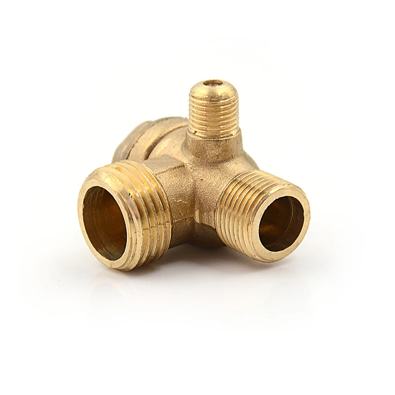 Male Thread 3 Way Check Valve Gold Tone Metal Air Compressorin