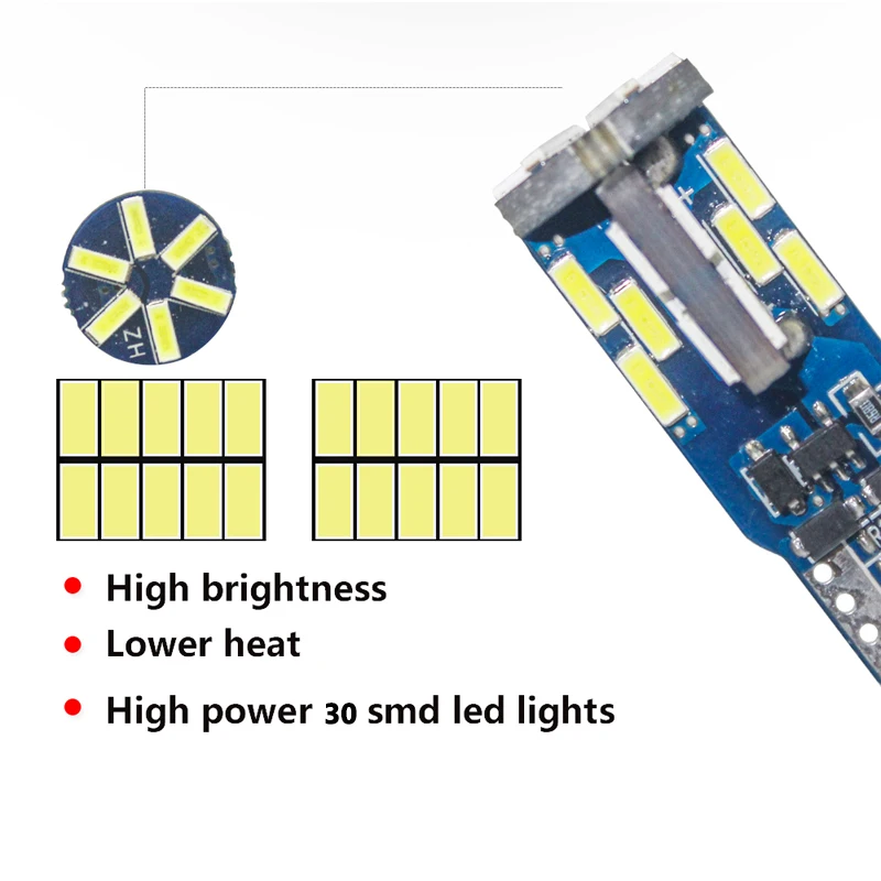 1 шт. CANBUS W5W светодиодный T10 светодиодный 192 168 WY5W 30SMD супер яркий светодиодный купольный свет для чтения автомобиля автомобильные габаритные лампы клиновидные задние боковые лампы