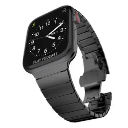 Нержавеющая сталь ссылка браслет для Apple Watch полосы серии 4 44 мм 40 мм ремешок для iWatch серии 1/2/3 пояса 38 мм 42 мм band