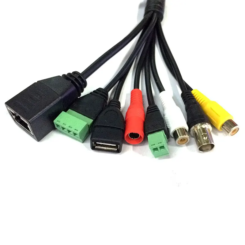 SMTSEC Full Functions Network Cable RJ45+BNC+DC+USB+Audio input+Audio output+RS485+Alarm For IPC PCB IP Board Camera Module (UG)