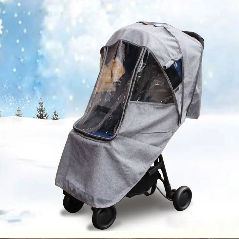 Parapioggia Universale Per Passeggino E Carrello Pieghevole - Trasparente In PVC, Antivento, Antineve E Antipolvere, Misura 96x51x74 Cm, Facile Da Installare