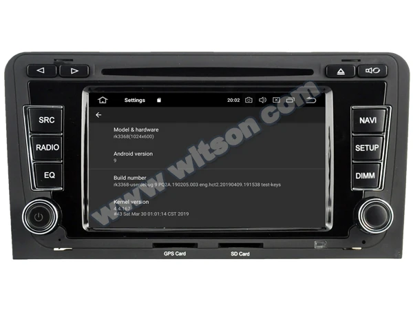 6," Android 9,0 Pie OS автомобильный DVD Мультимедиа gps радио для Audi A3/S3/RS3 2003-2012 с большим углом обзора ips экран