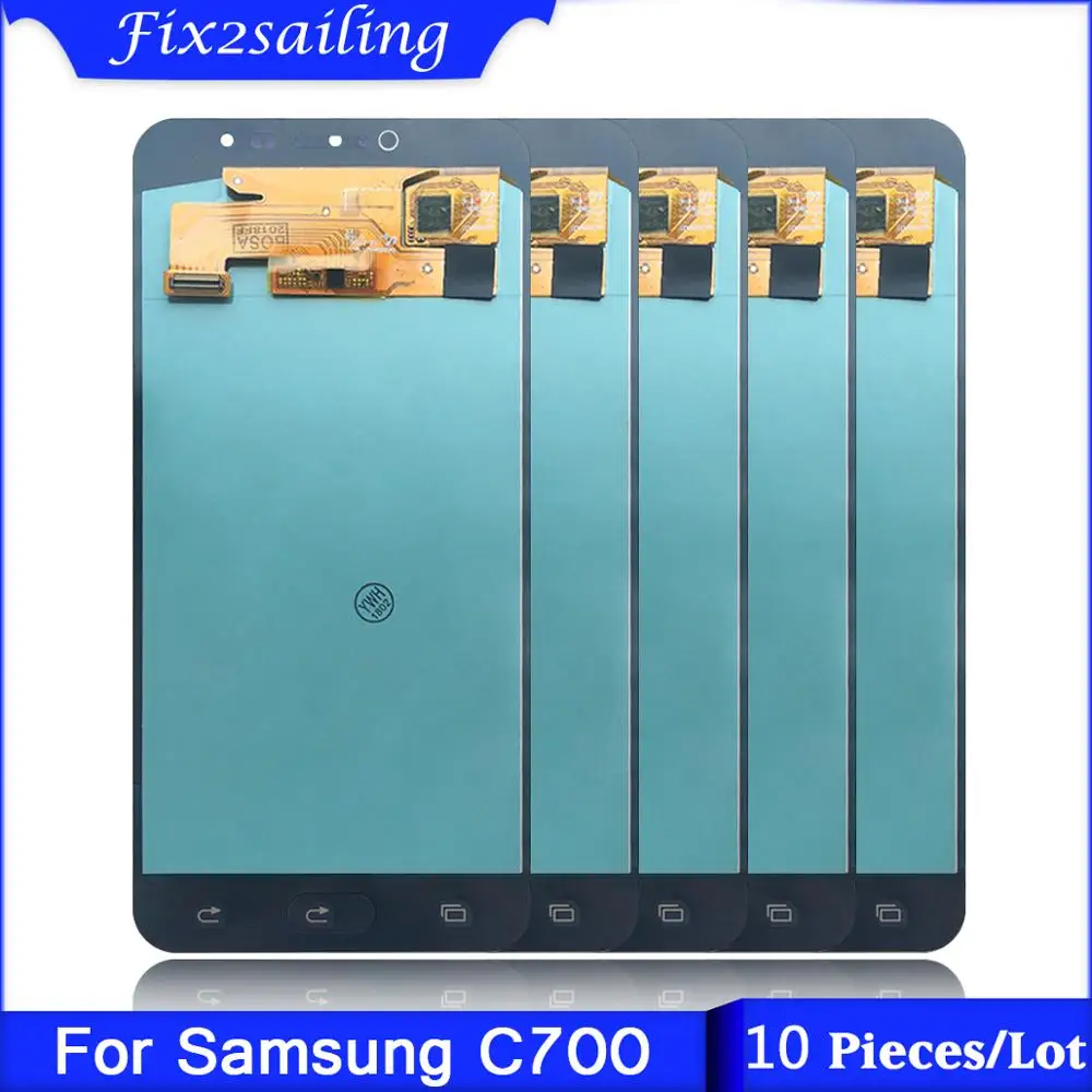 

10 Pieces/Lot Super Amoled For Samsung Galaxy C7 C700 C7000 LCD Display +Touch Screen Digitizer Assembly free shipping