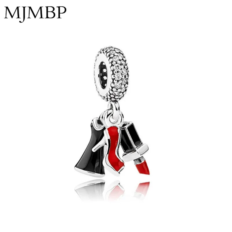

Lipstick High Heels DIY Pendant Charms Nice Fashion Beads Fit Pandoraa Gift For Bracelet & Necklaces Jewelry making Women Gifts