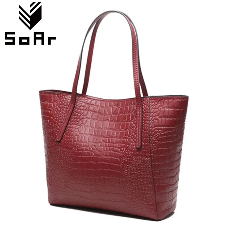 

SoAr Women Bag Genuine Leather Cow High Quality Ladies Totes Solid Bag Women Large Capacity Handbags Hot Sale Bags New Fashion 4