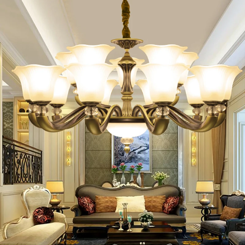 

European retro zinc alloy chandelier atmosphere living room dining room light room study room lamp compound corridor Chandelier