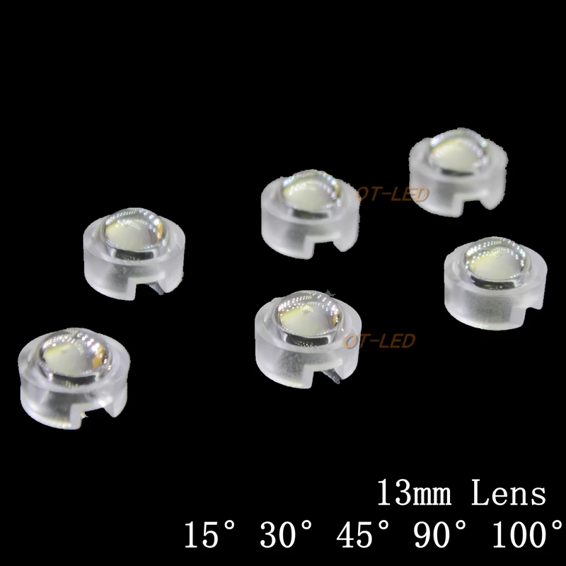 50 шт. 13 мм светодиодный 15 30 45 60 90 100 градусов Mini LED PCB угловой объектив для 1 Вт 3 5