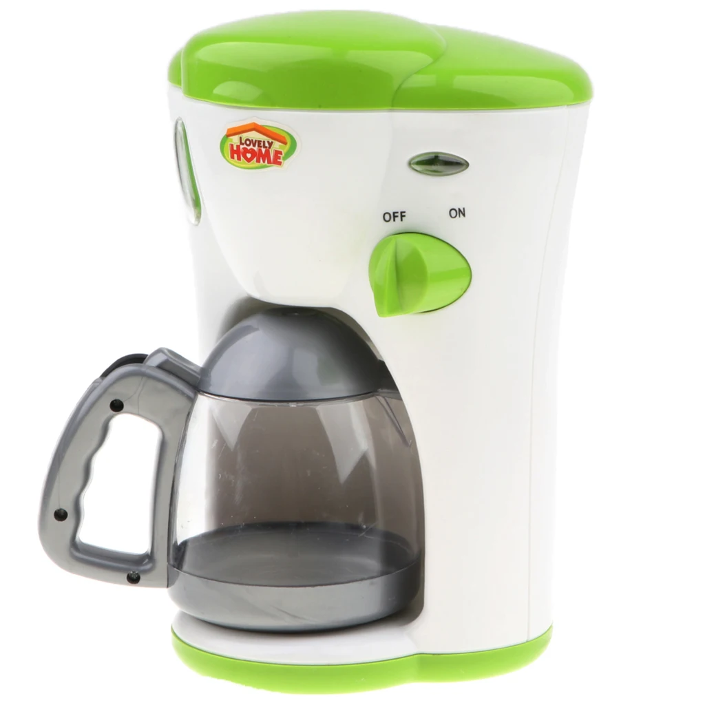  Children Pretend Play Home Appliance Electric Bread Maker + Coffee Machine Cleaning Tool Furniture Toy Educational
