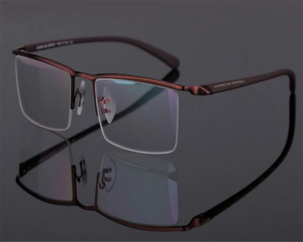 Progressive Multi focal Lens Brand Design Men Half Rim Alloy See Near