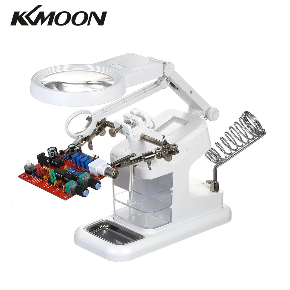 KKmoon TH7206 многофункциональная сварочная Лупа 3X/4.5X светодиодный 25X Светодиодная настольная Лупа как usb-порт паяльная подставка для ремонта инструмента